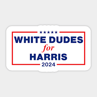 White-Dudes-For-Harris Sticker